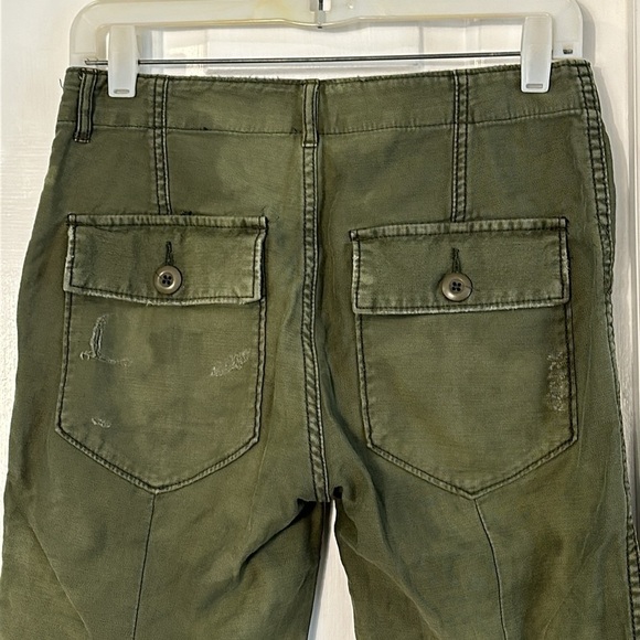 Women’s Free People Stormbringer Green Distressed Straight Leg Pants Size 26 - Picture 9 of 15